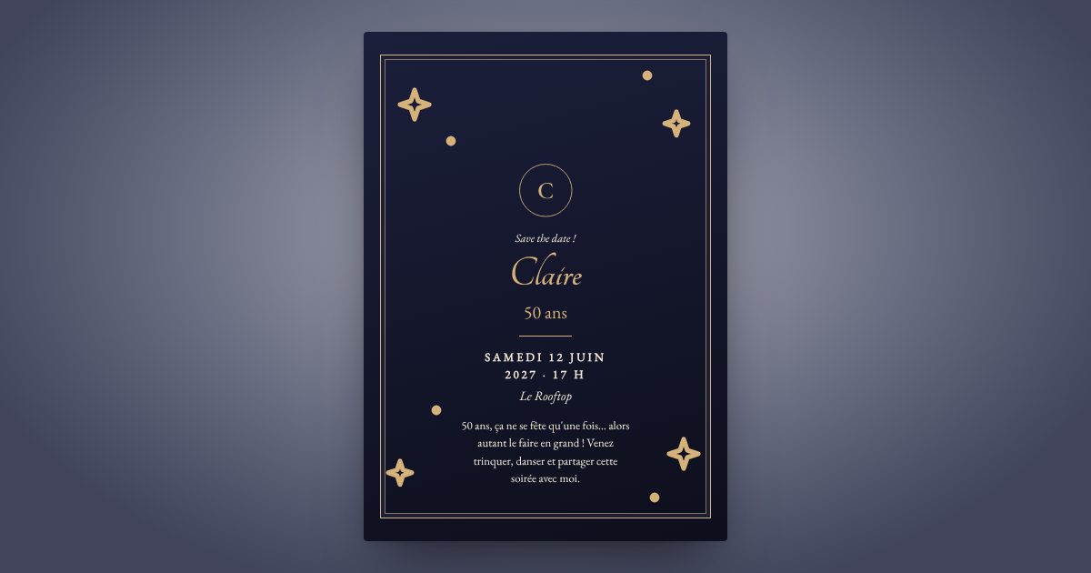 Exemple de carton InviteTo : Anniversaire
