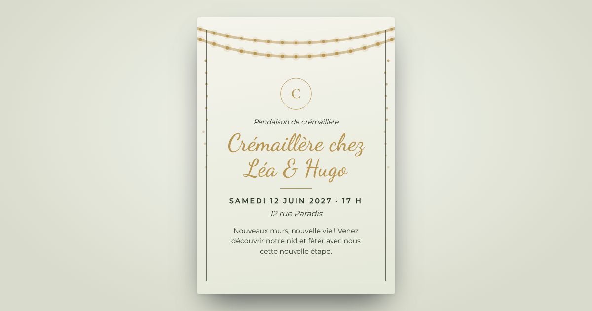 Exemple de carton InviteTo : Crémaillère