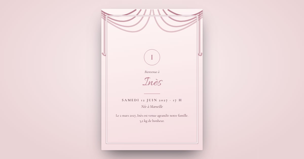 Exemple de carton InviteTo : Faire-part de naissance