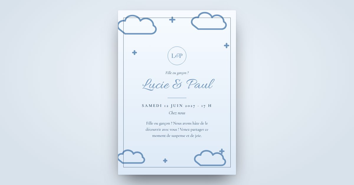 Exemple de carton InviteTo : Gender reveal