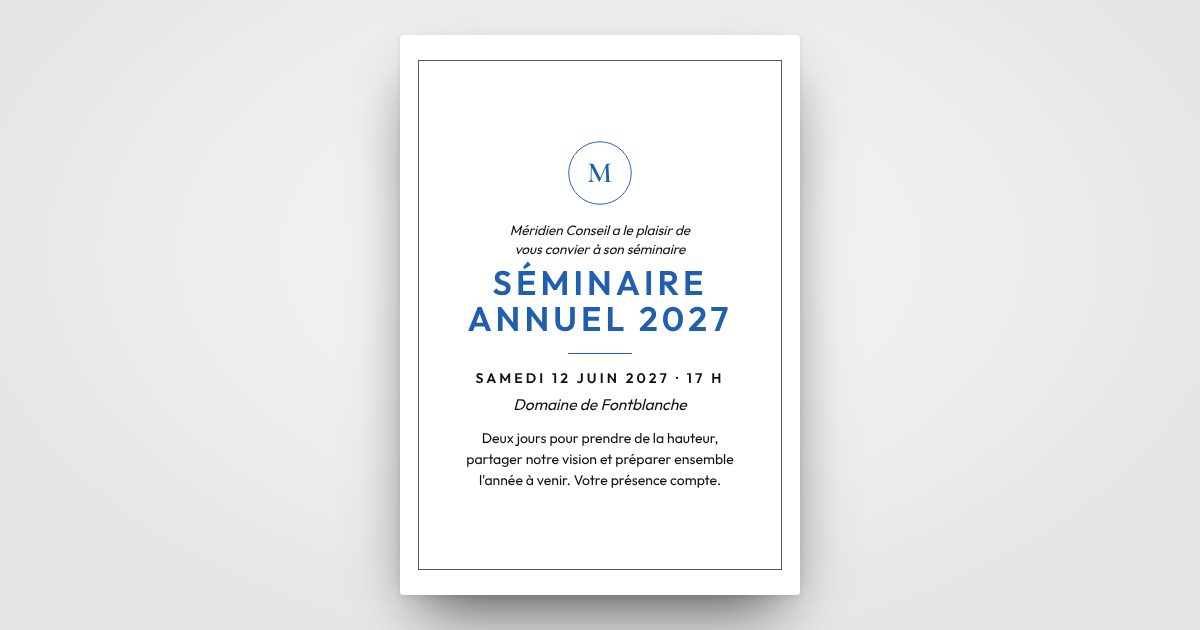 Exemple de carton InviteTo : Séminaire